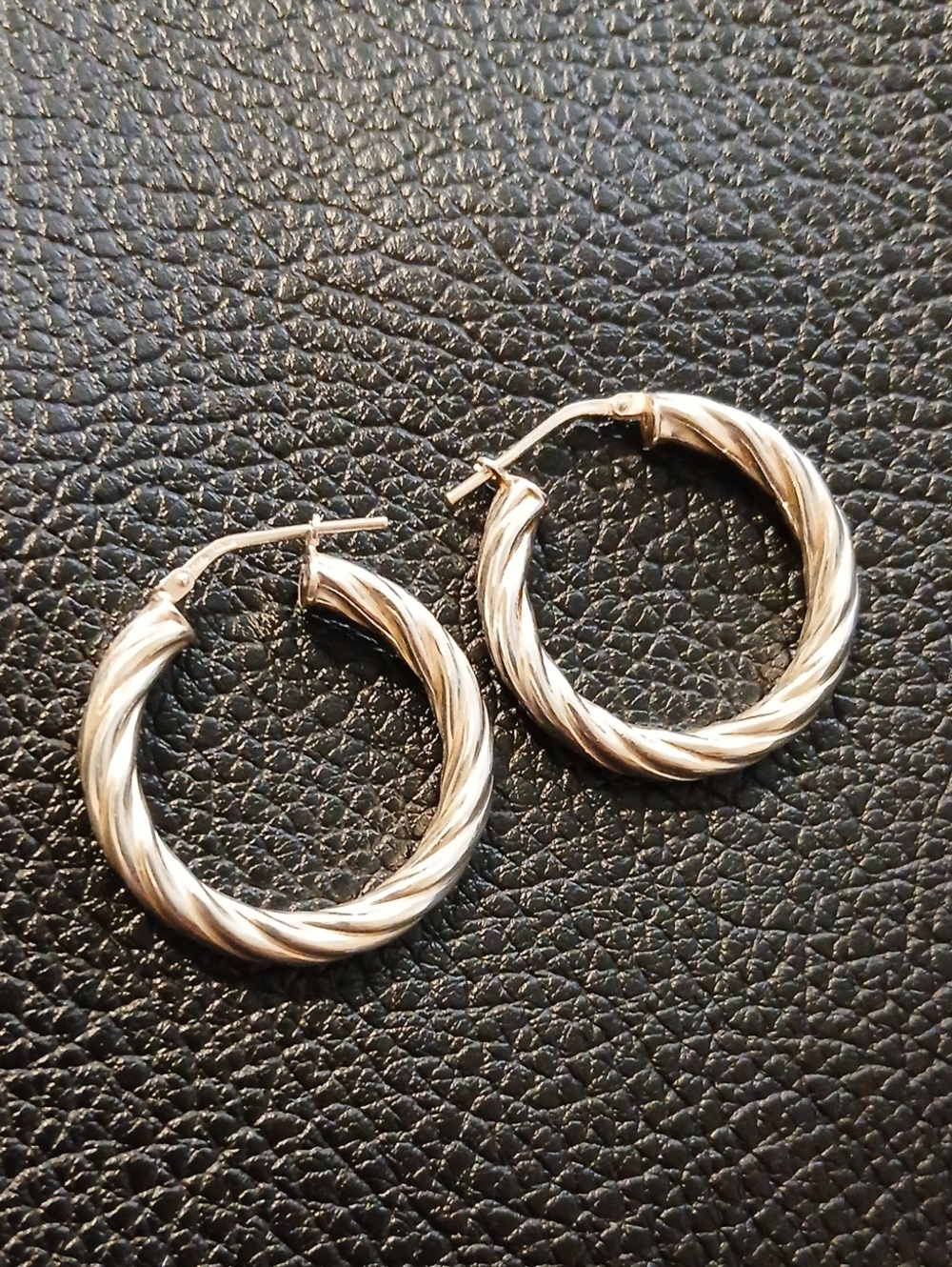 Classic Twisted Hoop Earrings 925 Italian Silver